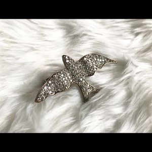 Swallow bird rhinestone ring